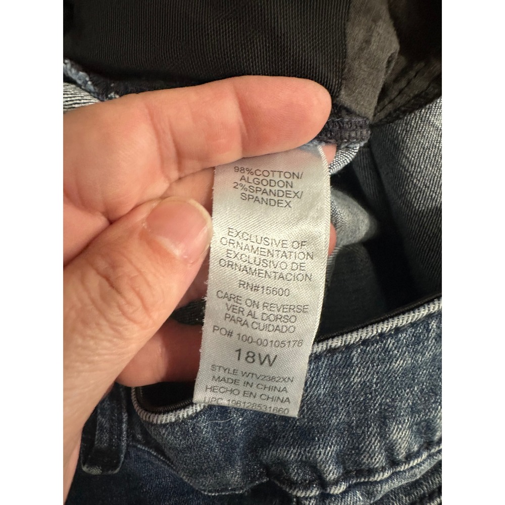 Democracy AbSolution Distressed Bootcut Jeans Blue 18W Plus Size - Picture 6 of 7